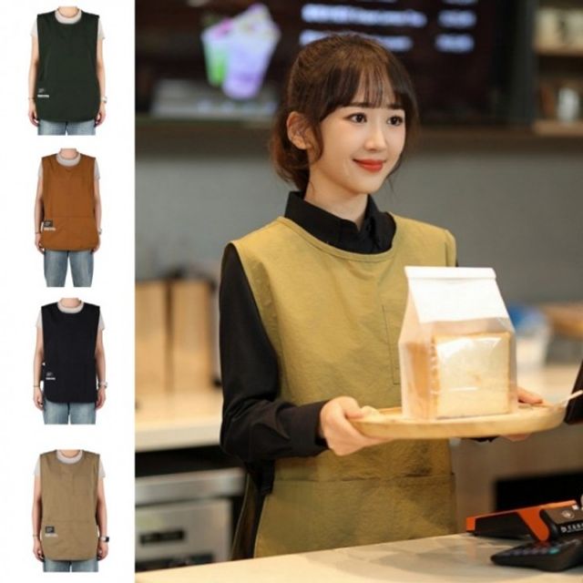 방수 조끼 데일리 롱사이즈 앞치마 클래식 - 상품 이미지