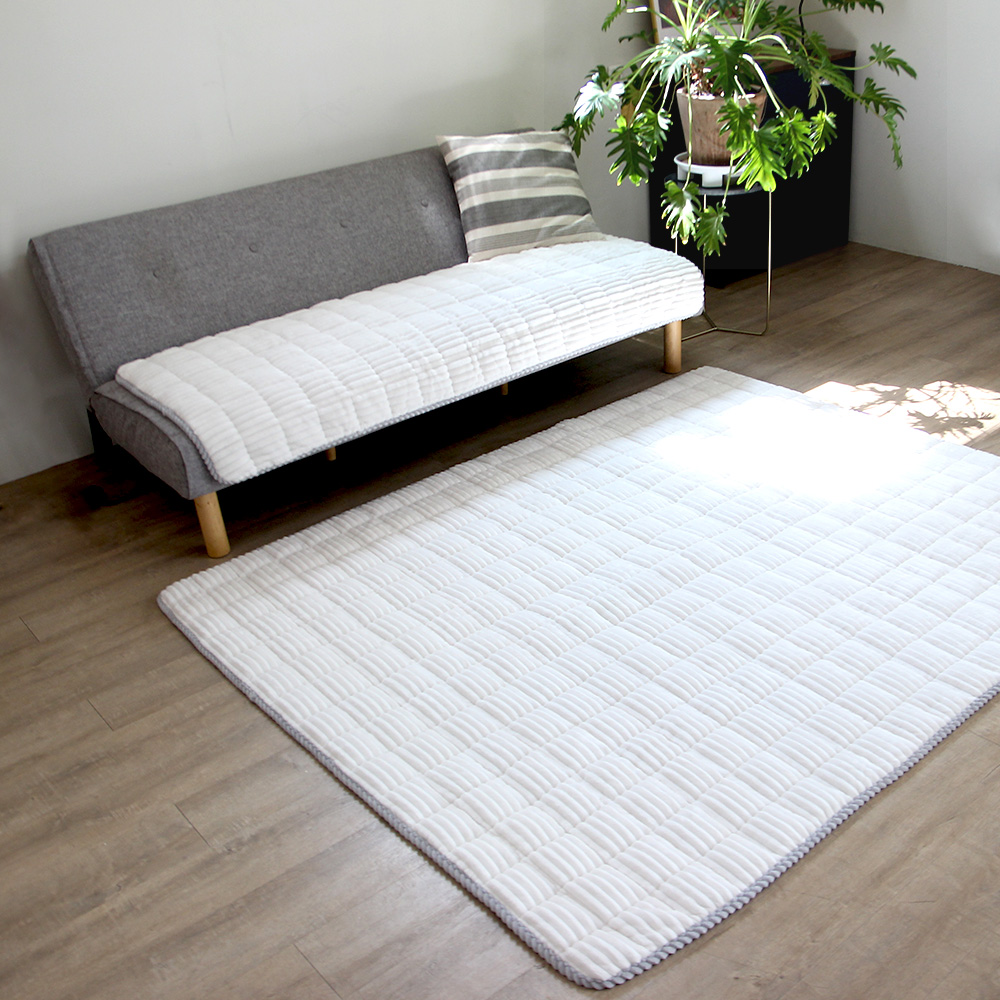 두툼한 극세사 드림 쿠션패치 거실러그 겨울용 그레이, 슈퍼싱글 110x200cm