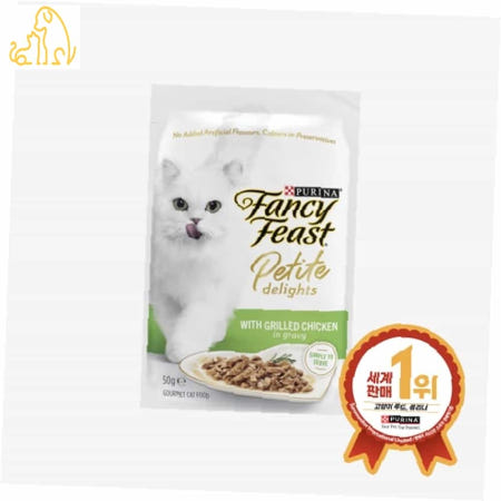 멍냥펫츠 퓨리나 팬시피스트 쁘띠 딜라이트 치킨 50g 12개 고양이습식파우치 고양이파우치