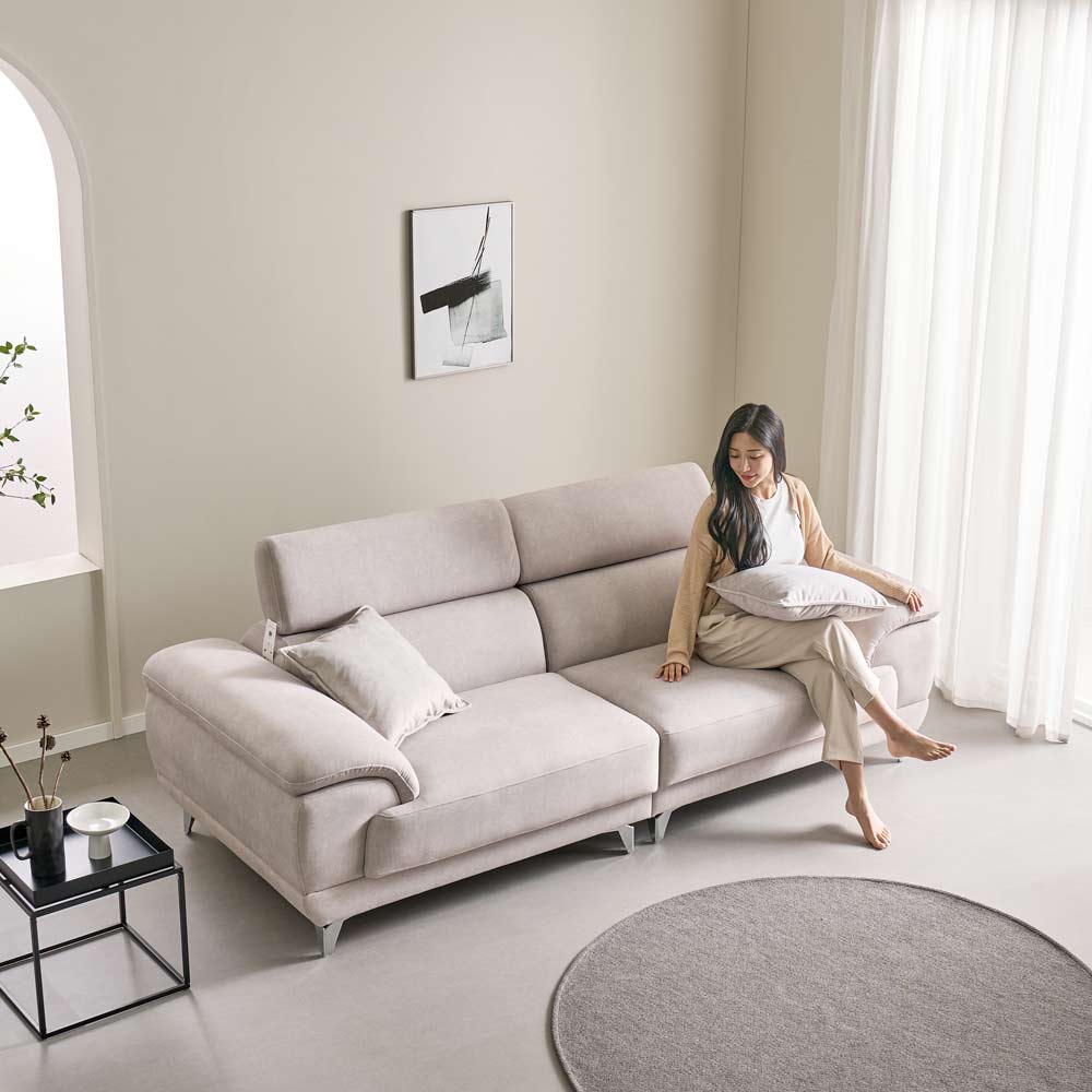 서광퍼니처 소네트 조야 아쿠아텍스 패브릭 코너형 쇼파 소파 sk 연그레이, 3인용