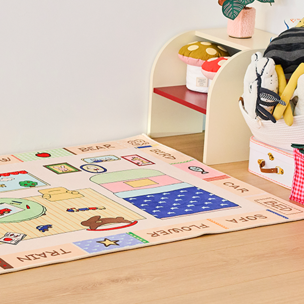 오우아스튜디오 아기방 러그 워셔블 논슬립 놀이 매트 키즈 카페트 써니빌리지