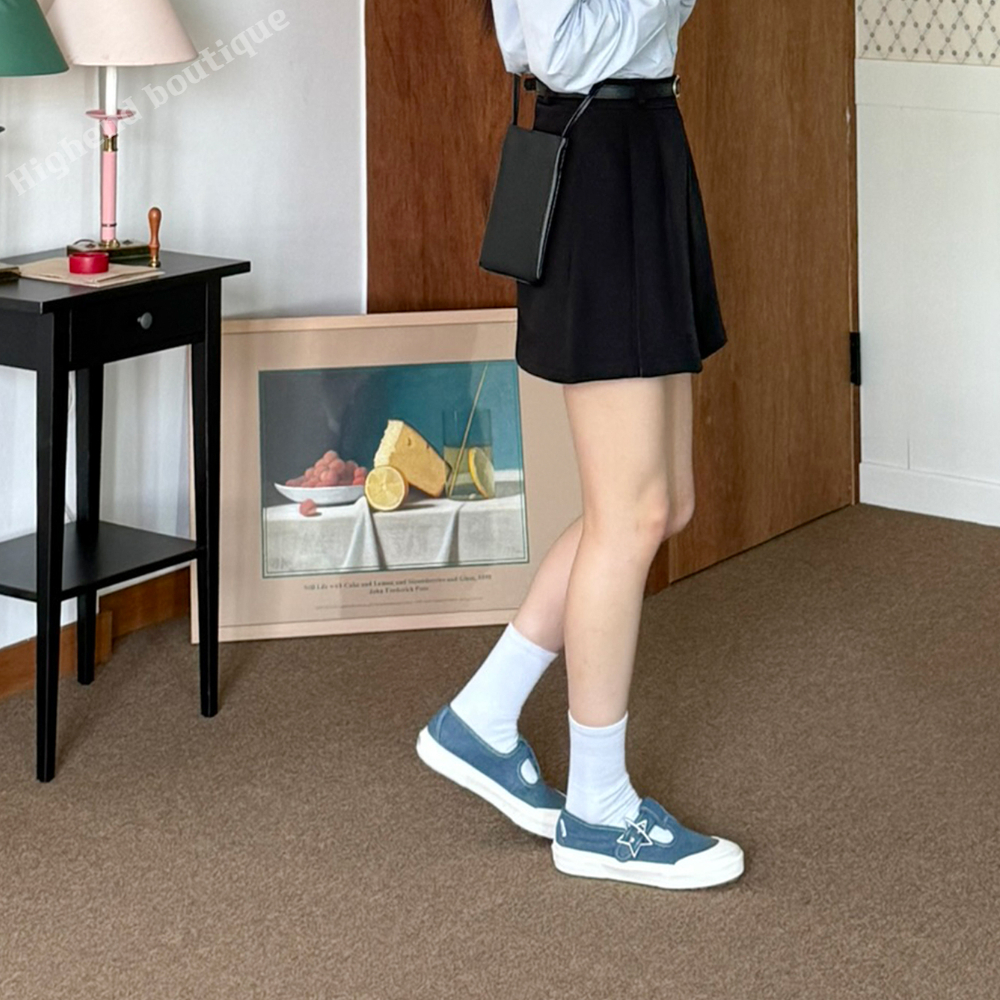 반스 메리제인 플랫 슈즈 여성 단화 데님 블루, 230