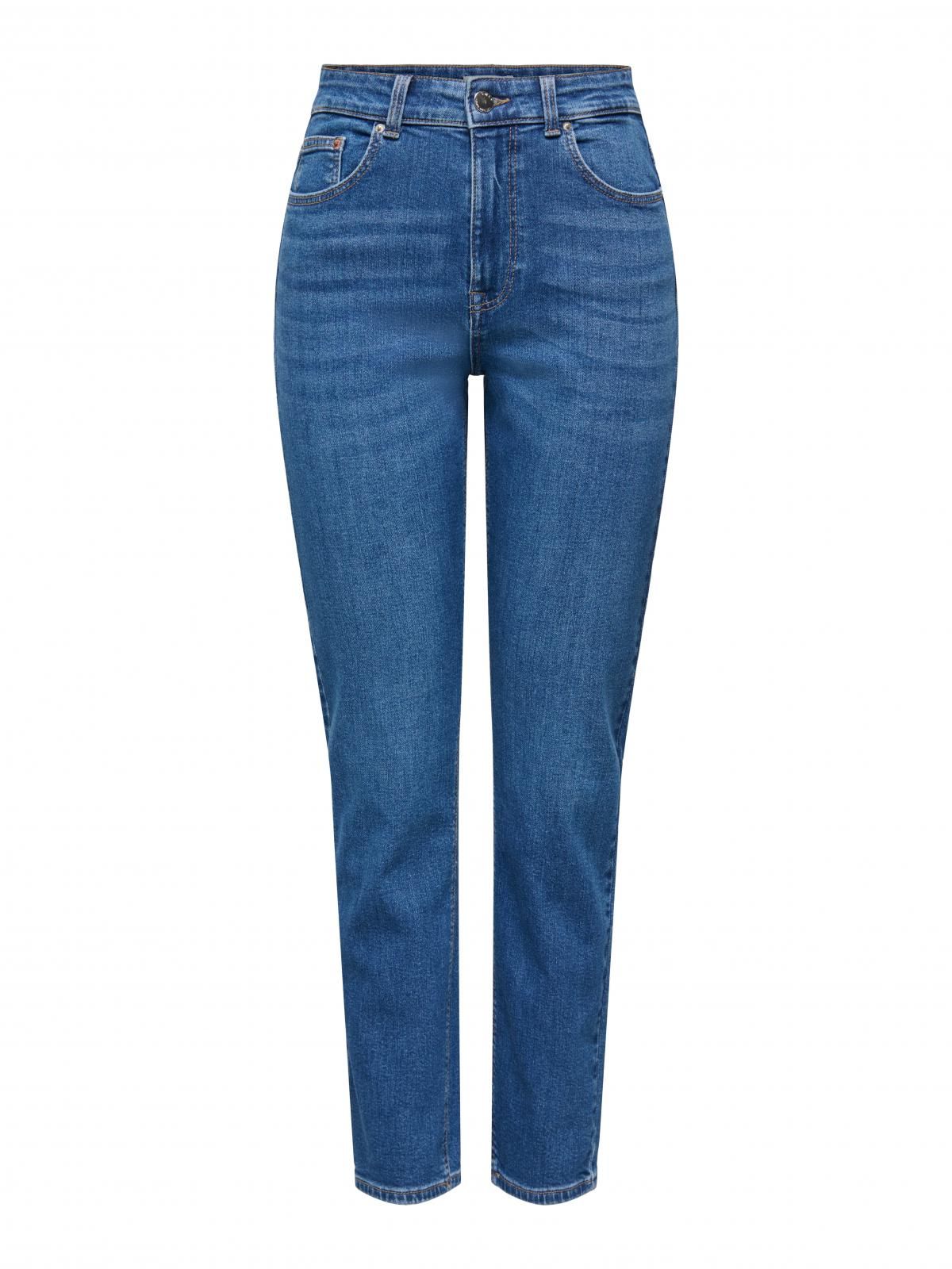 온리 하이웨이스트 데님 스트레이트핏 청바지 15318567_2115 BLUE / MEDIUM BLUE DENIM - 상세 이미지 3