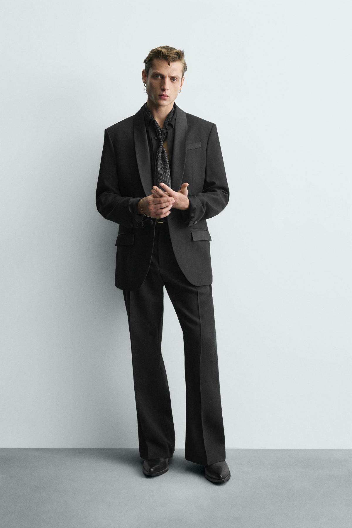 자라 울 테크니컬 턱시도 블레이저 9391/891 BLACK - 상세 이미지 2