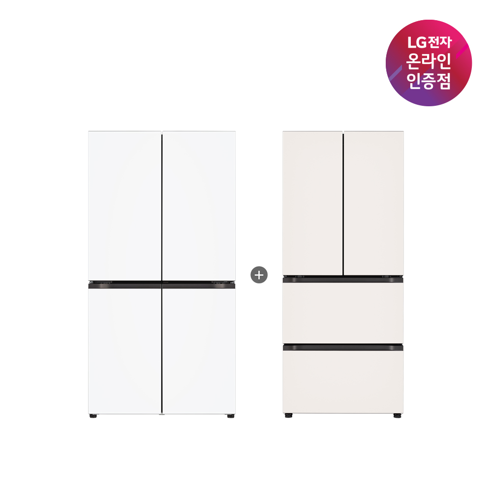 LG 디오스 오브제컬렉션 매직스페이스 냉장고 + LG 디오스 김치톡톡 (T875MHH111 + Z408MEEF23)