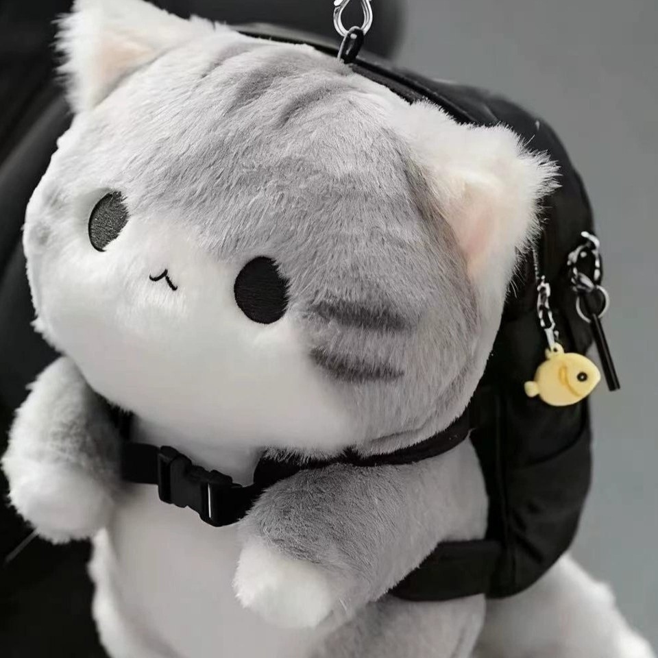 회색 고양이 인형 가방고리 키링 열쇠고리 포토 털 대량 굿즈 보관 투명 만들기 에어팟 - 상세 이미지 2