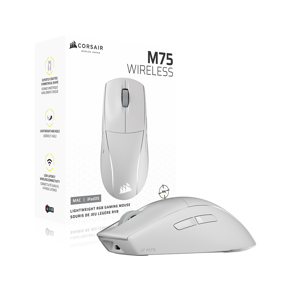 커세어 M75 RGB 초경량 무선 MAC 에디션 게이밍 마우스 화이트 - 상세 이미지 4