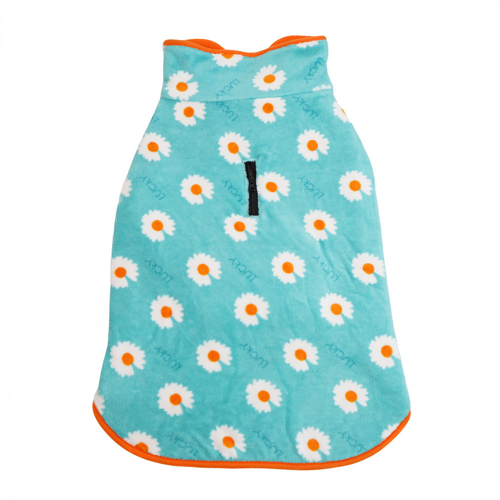 위드레오 강아지 후리스 애견 겨울 조끼 대형견 웰시코기 리트리버옷 스타블루, M