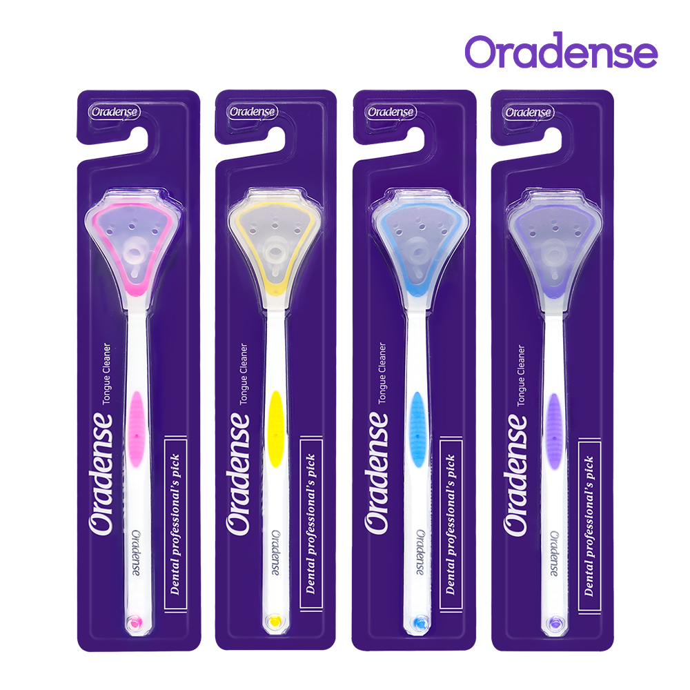 오라덴스 혓바닥 혀 백태 제거 휴대용 혀 클리너 설태 제거기 4개입 혼합, 1개 제품 이미지