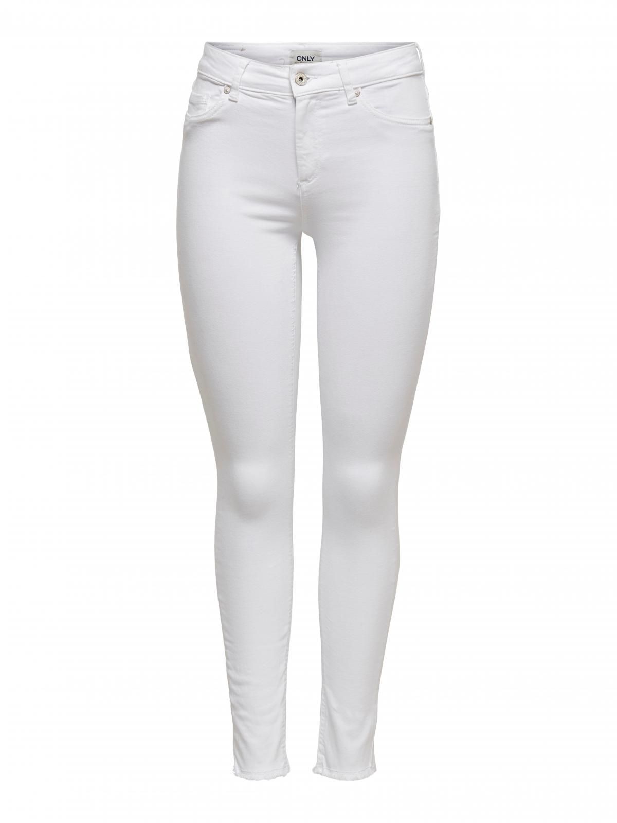 온리 화이트 미드웨이스트 스키니핏 데님 팬츠 15155438_2206 WHITE / WHITE - 상세 이미지 3