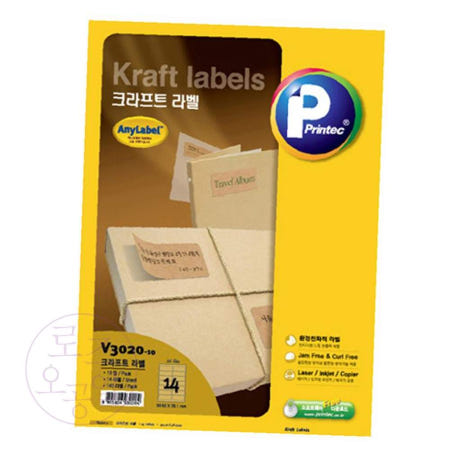 오공일 크라프트라벨 14칸10매 포장라벨지 주소용라벨지