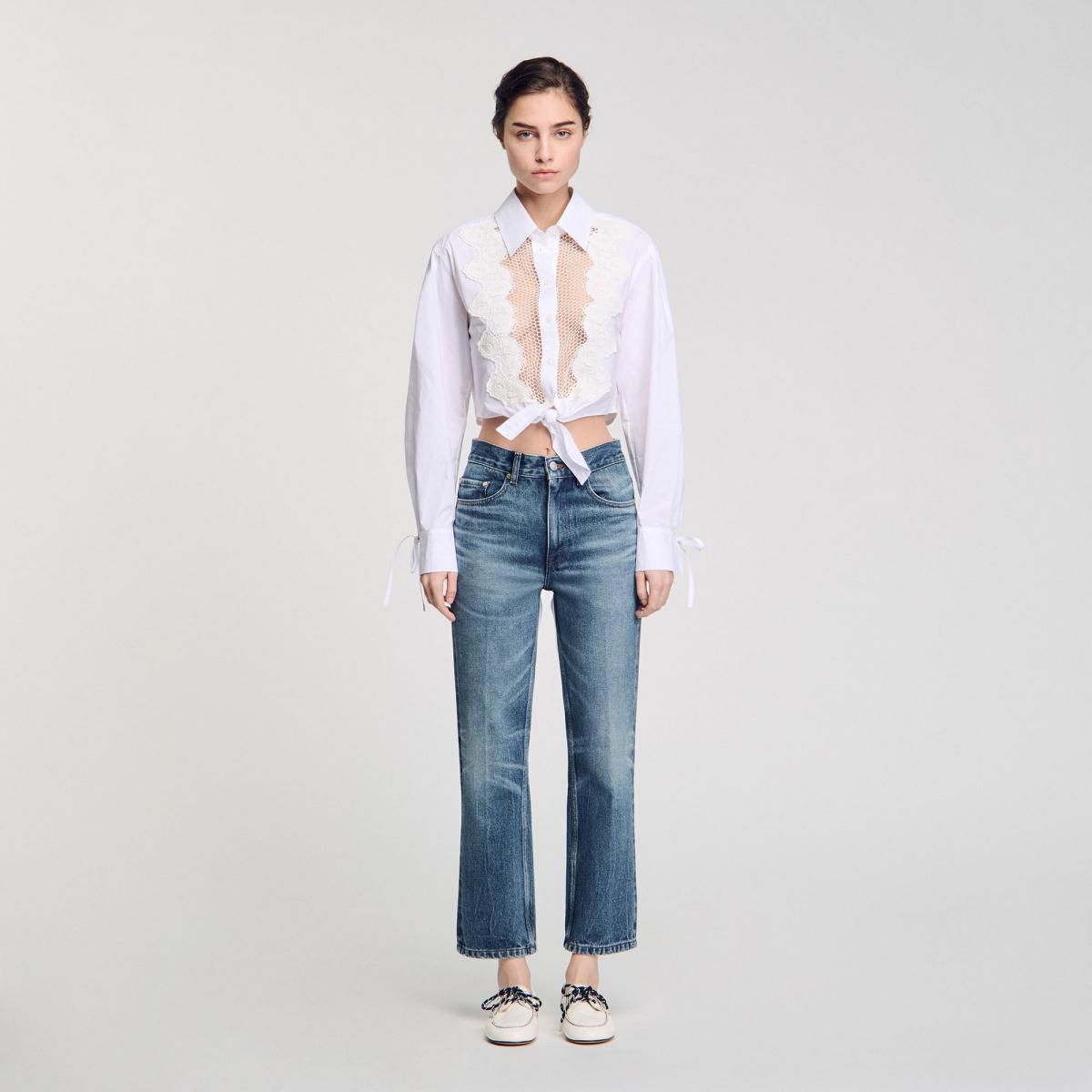 산드로 유즈드워싱 스트레이트핏 78 데님 청바지 SFPJE00681_4785 JEANSBLAU - 상세 이미지 3