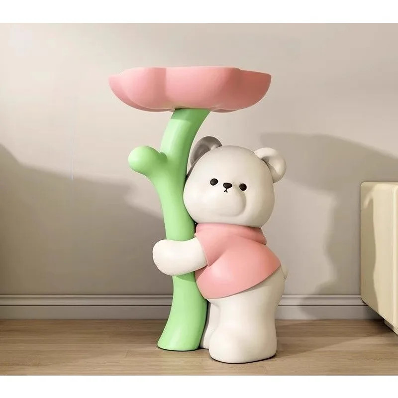 폴라베어 허그 테이블 거실사이드테이블 소파 간이테이블 수납 기능 이동식 활용도 높은 디자인 62cm 핑크 A - 상세 이미지 5