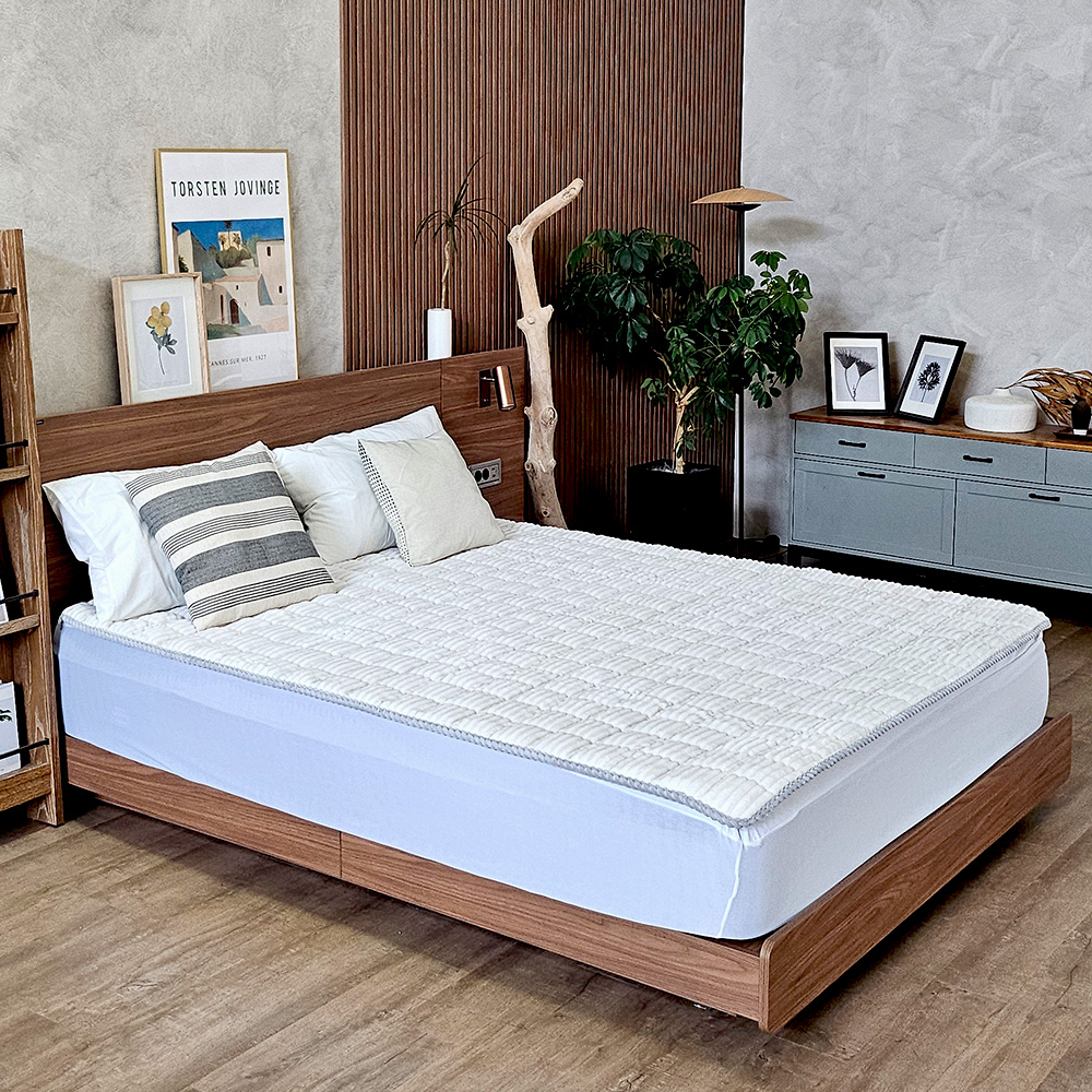 두툼한 극세사 드림 쿠션패치 거실러그 겨울용 그레이, 슈퍼싱글 110x200cm