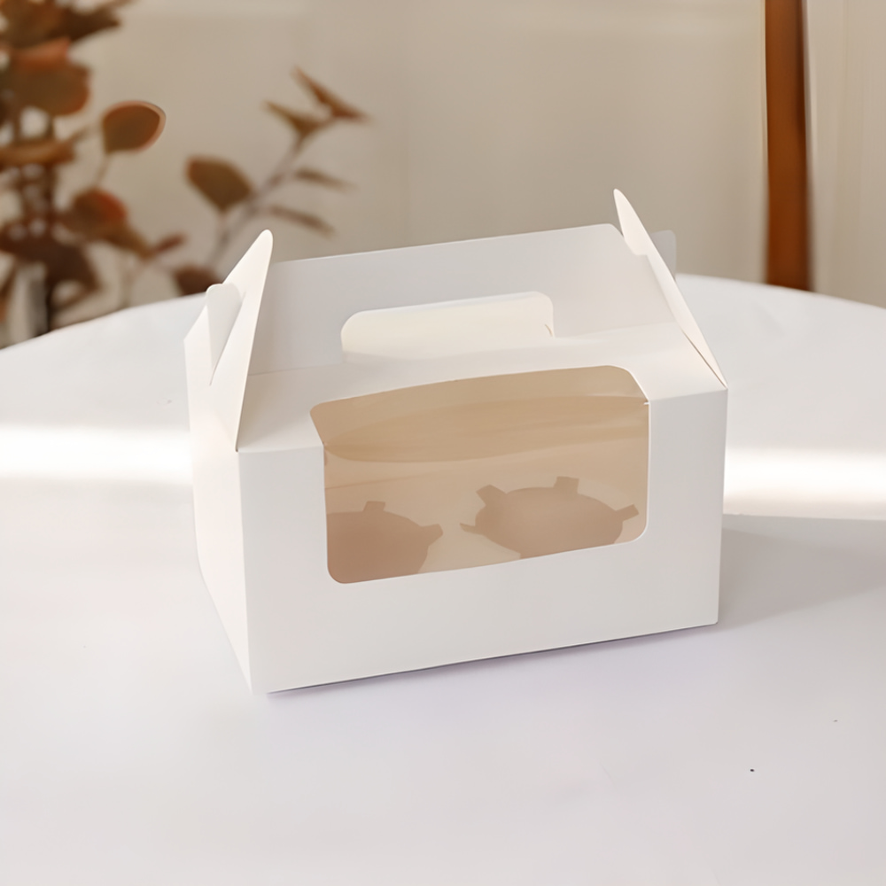 투명창 머핀 선물 상자 고급 답례품 포장 컵케이크 종이 미니 손잡이 디저트 박스 1구