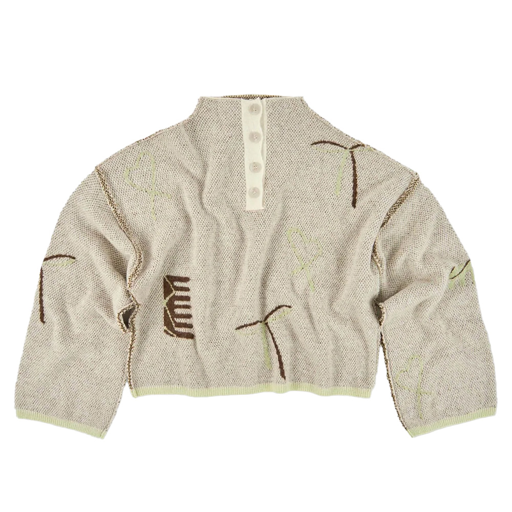 루스 여성 PENTE 자카드 스웨터 PENTE CHALK FW24PA08C - 메인 이미지