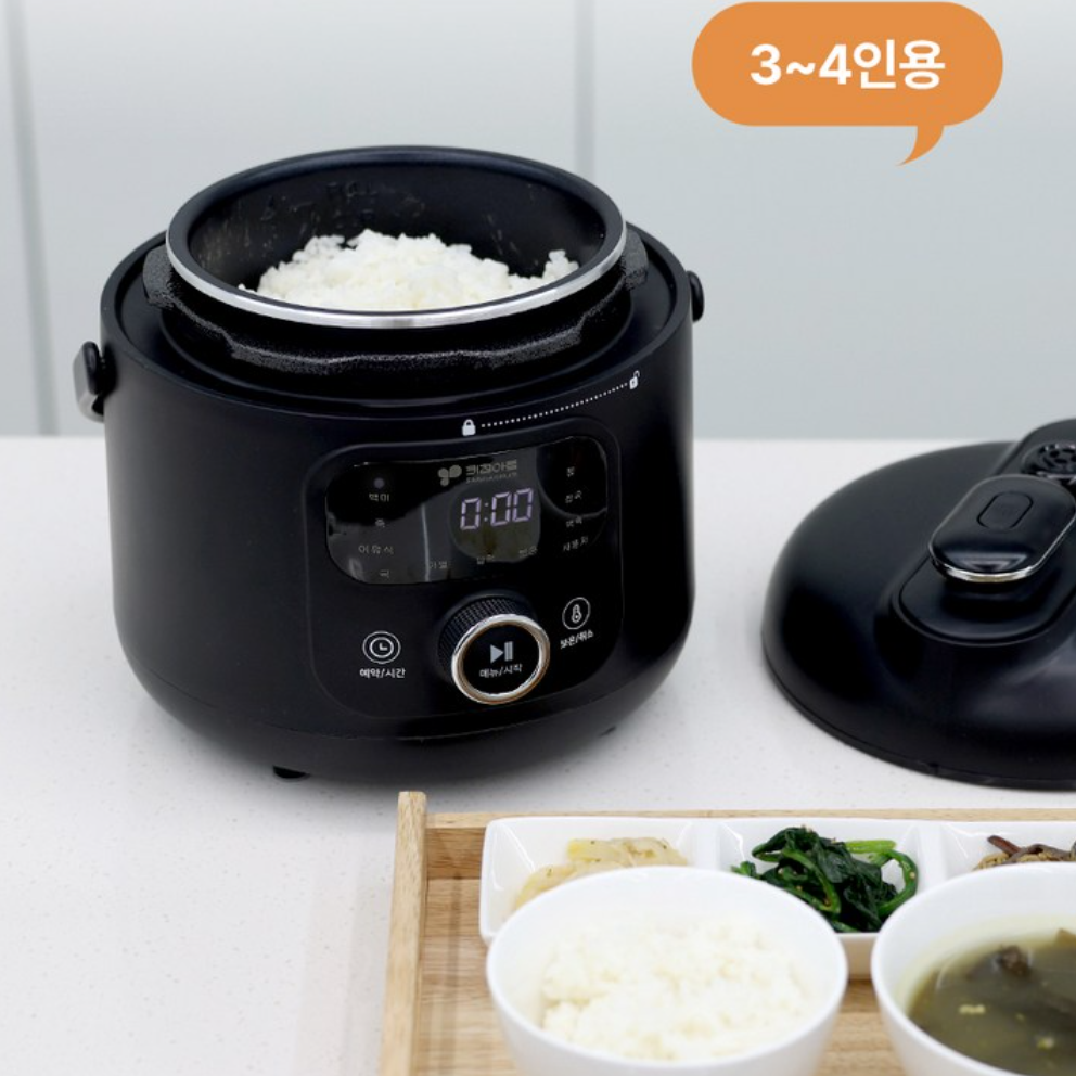 블랙 4인 1인 미니 전기 압력 밥솥 소형 압력 밥솥