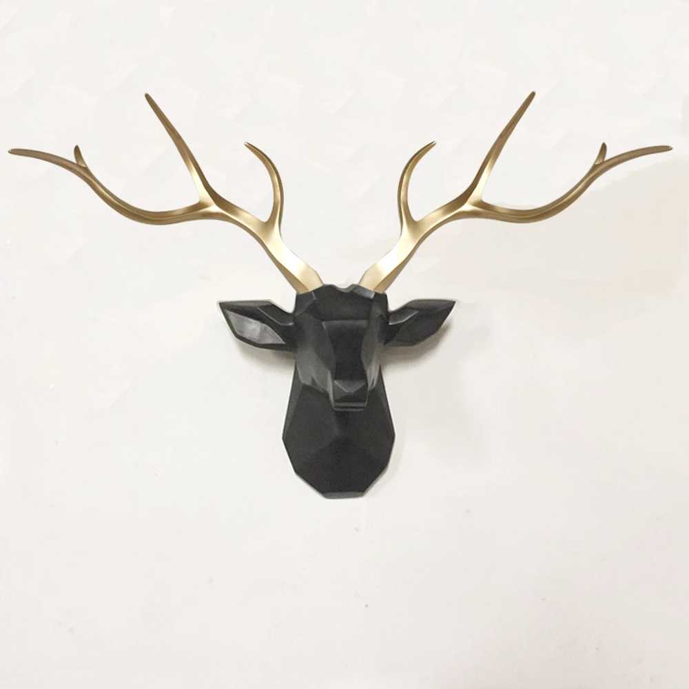 헌팅 트로피 장식 동물 머리 거 벽걸이 배경 사슴 소품 - 상세 이미지 5