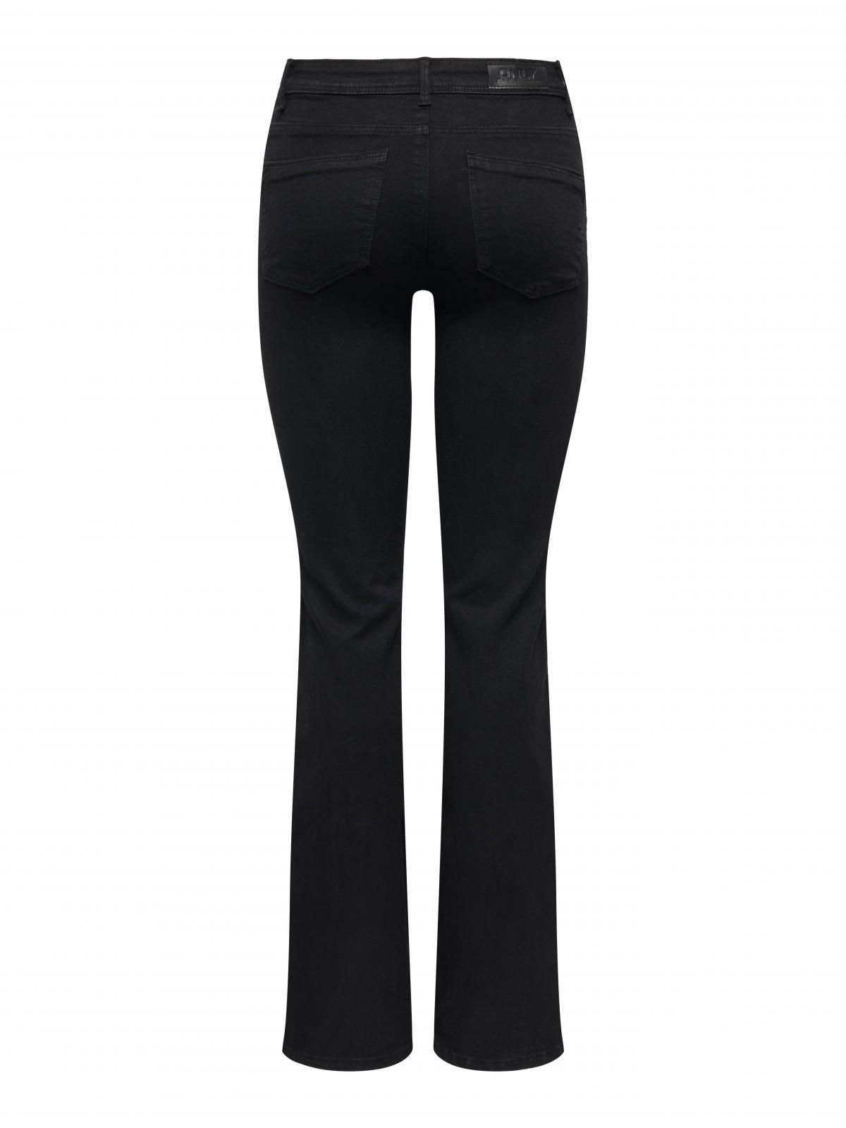 온리 테크니컬 미드웨이스트 플레어핏 데님 팬츠 15318586_8183 BLACK / WASHED BLACK - 상세 이미지 4