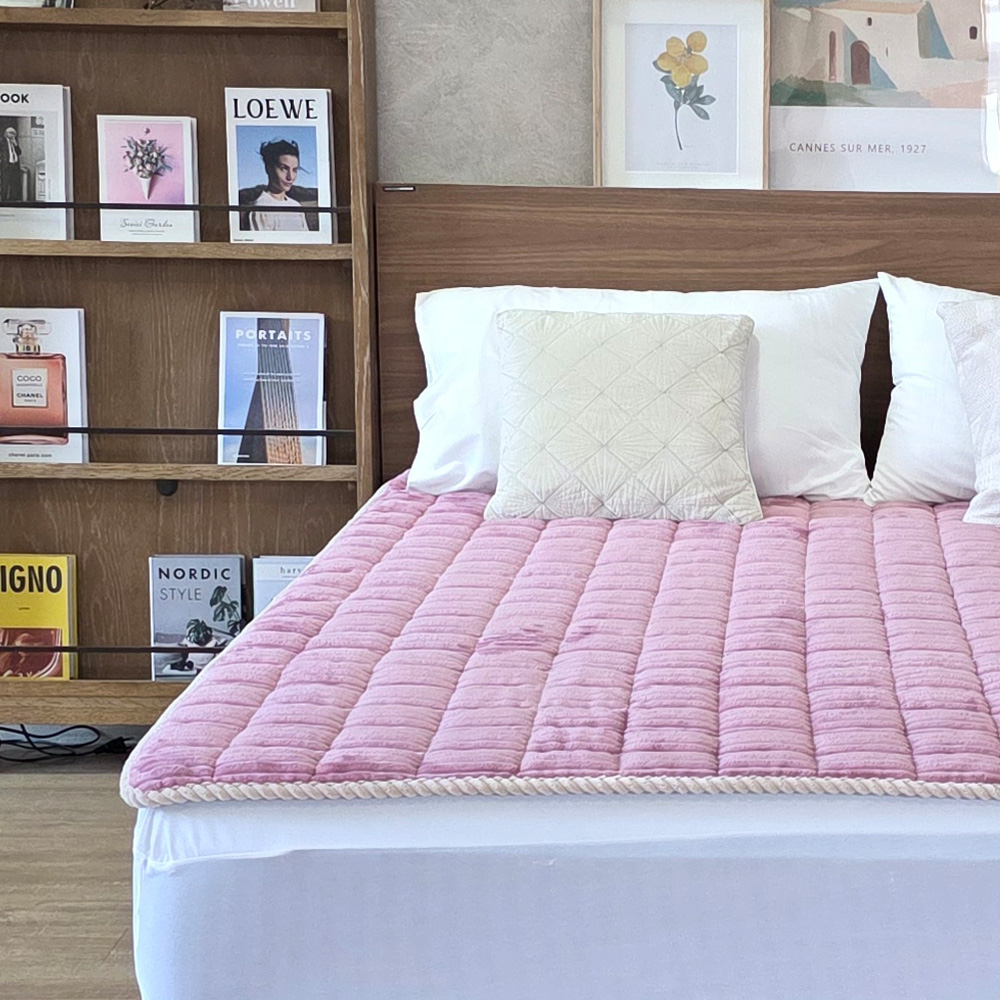 두툼한 극세사 드림 쿠션패치 거실러그 겨울용 퍼플, 슈퍼싱글 110x200cm
