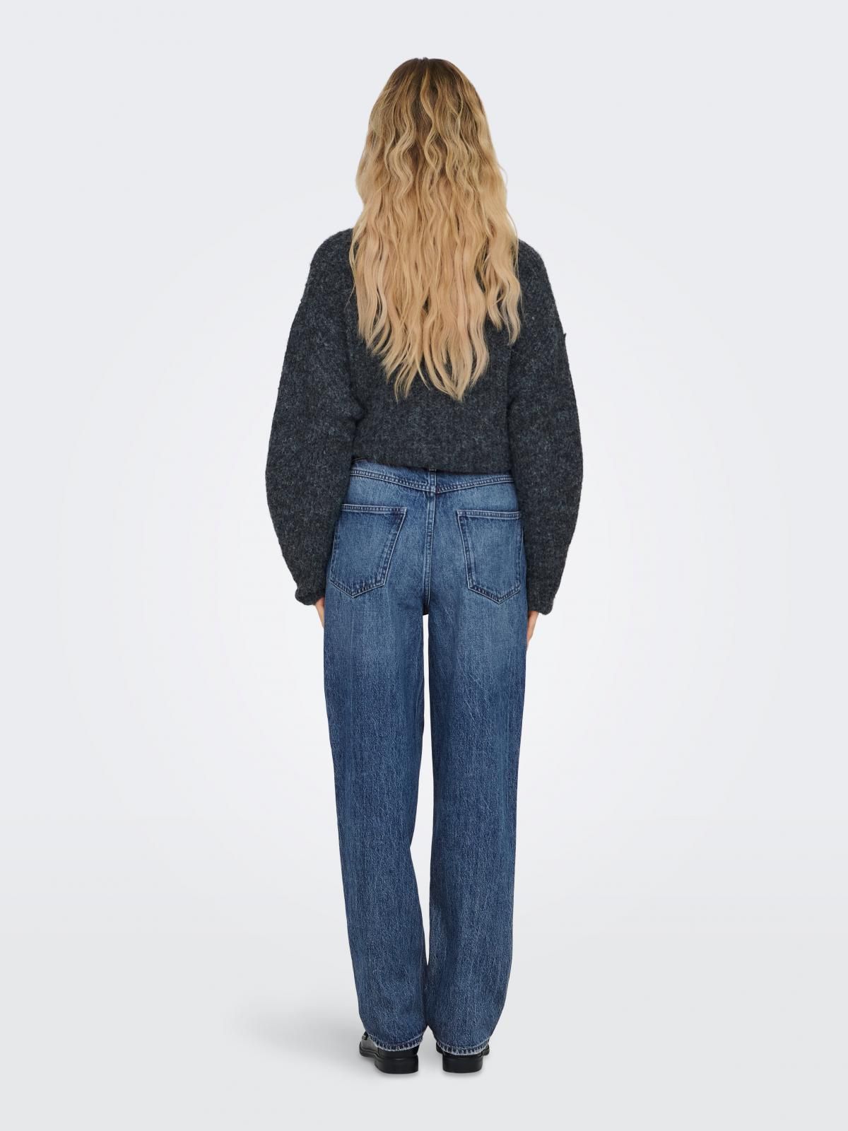온리 하이웨이스트 스트레이트핏 데님 청바지 15334871_2115 BLUE / MEDIUM BLUE DENIM - 상세 이미지 2
