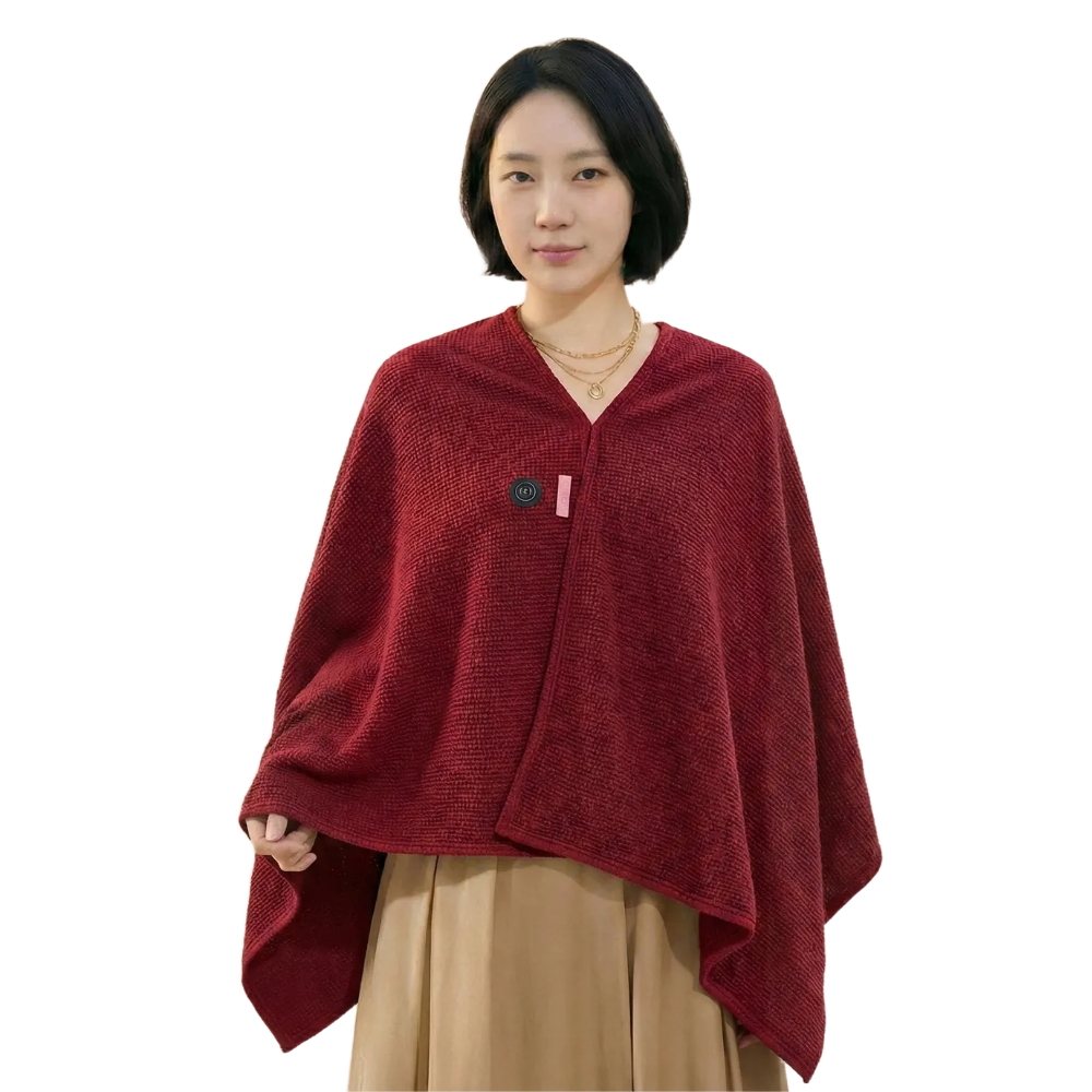 핫뜨텍 온열 망토 전기 담요 1인용 발열 어깨 우풍 차단 망토 usb