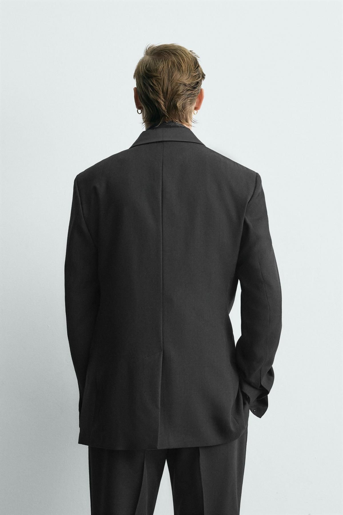 자라 울 테크니컬 턱시도 블레이저 9391/891 BLACK - 상세 이미지 3