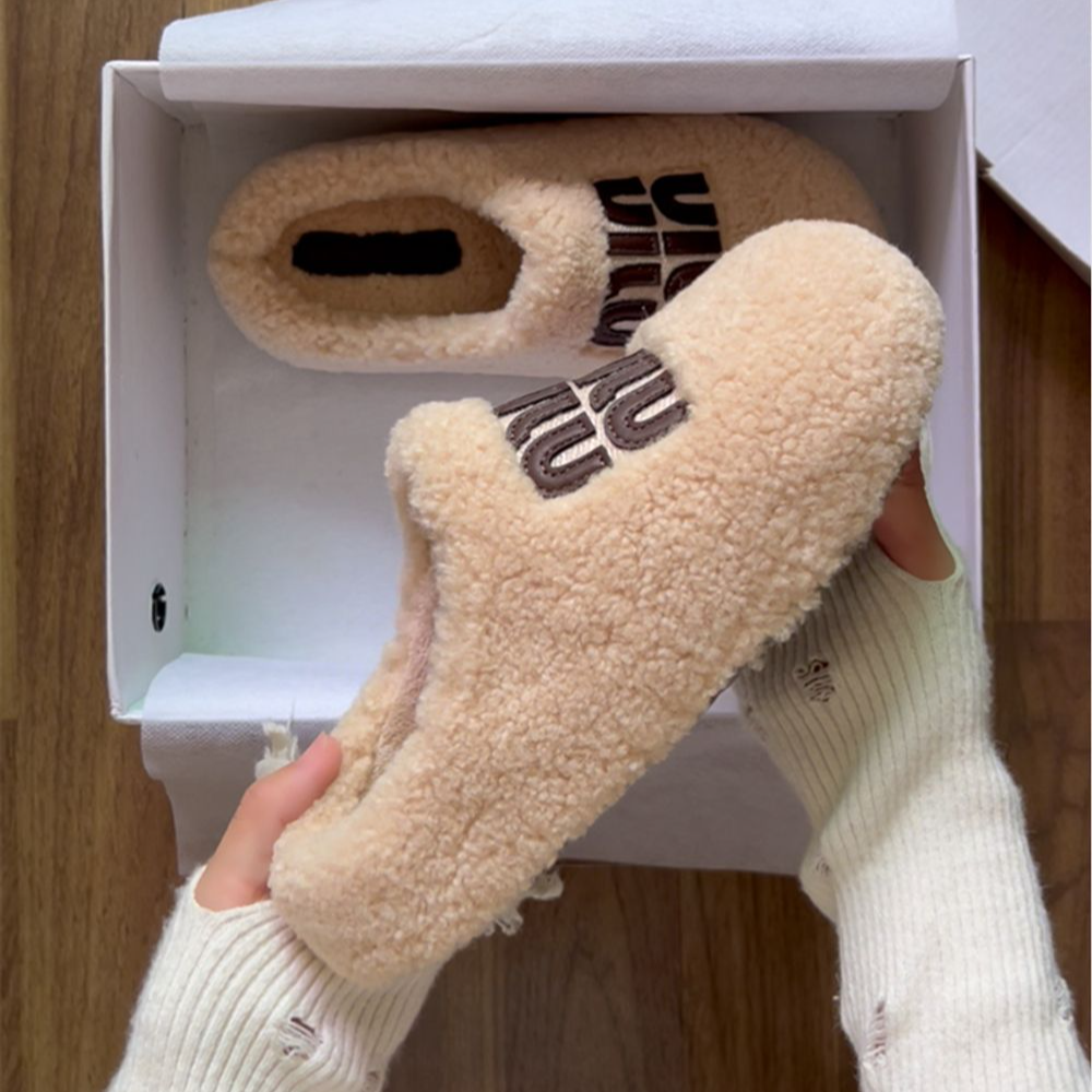 따뜻한 뽀글이 털슬리퍼 양털 겨울 방한 실내화 사무실신발 털뮬 - 상세 이미지 3