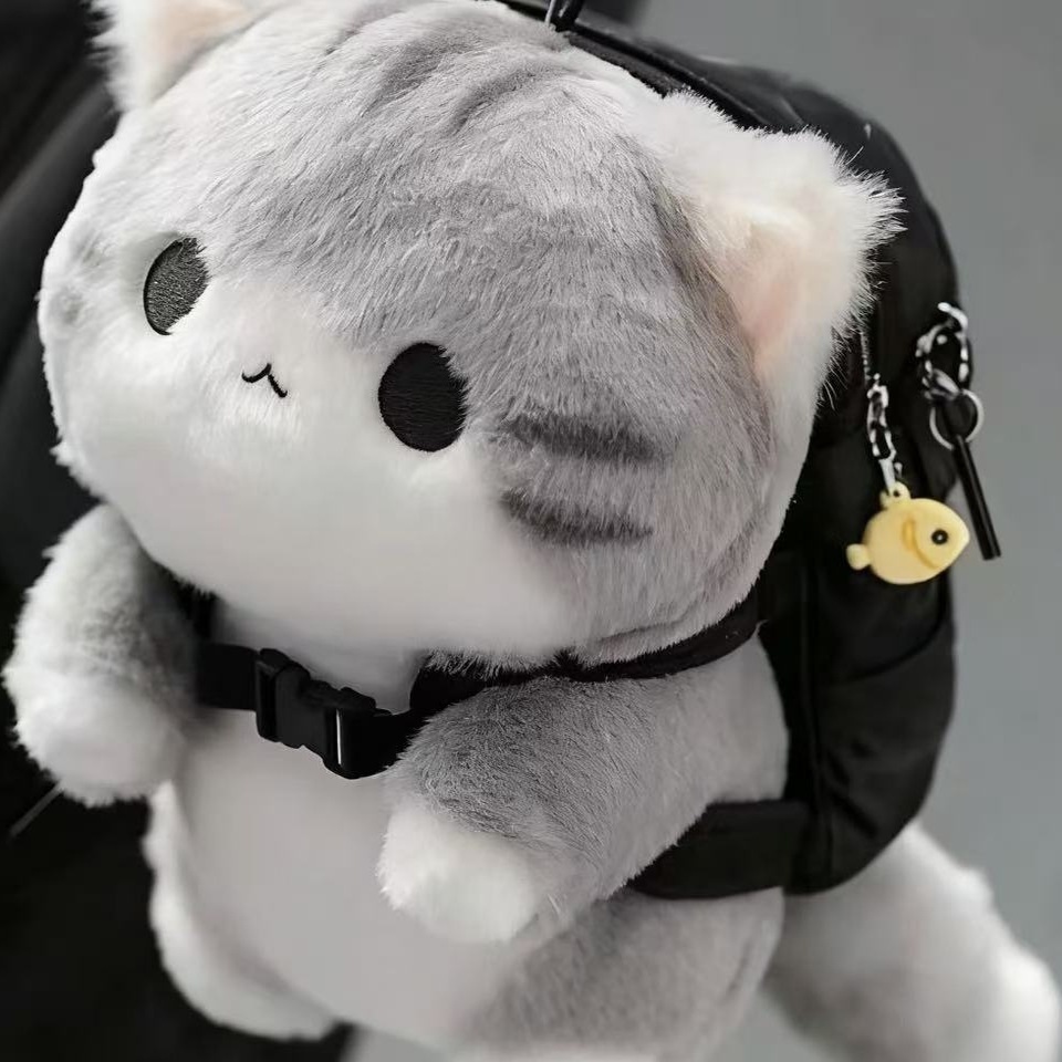 회색 고양이 인형 가방고리 키링 열쇠고리 포토 털 대량 굿즈 보관 투명 만들기 에어팟 - 상세 이미지 4