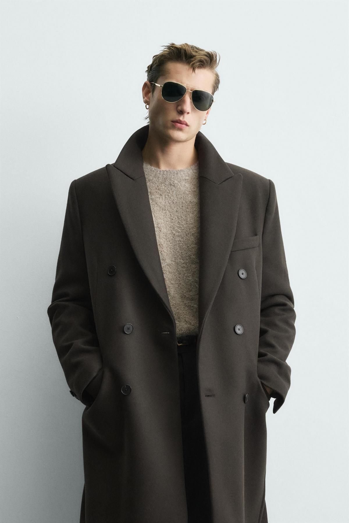 자라 이탈리안 울블렌드 더블 코트 9388/955 ANTHRACITE GREY - 상세 이미지 3