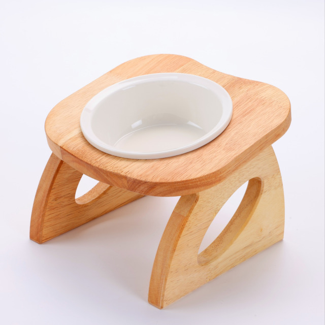 원목 강아지밥그릇 고양이식탁 식기 물그릇 애견 식기 세트 1구식탁 12cm - 상품 이미지