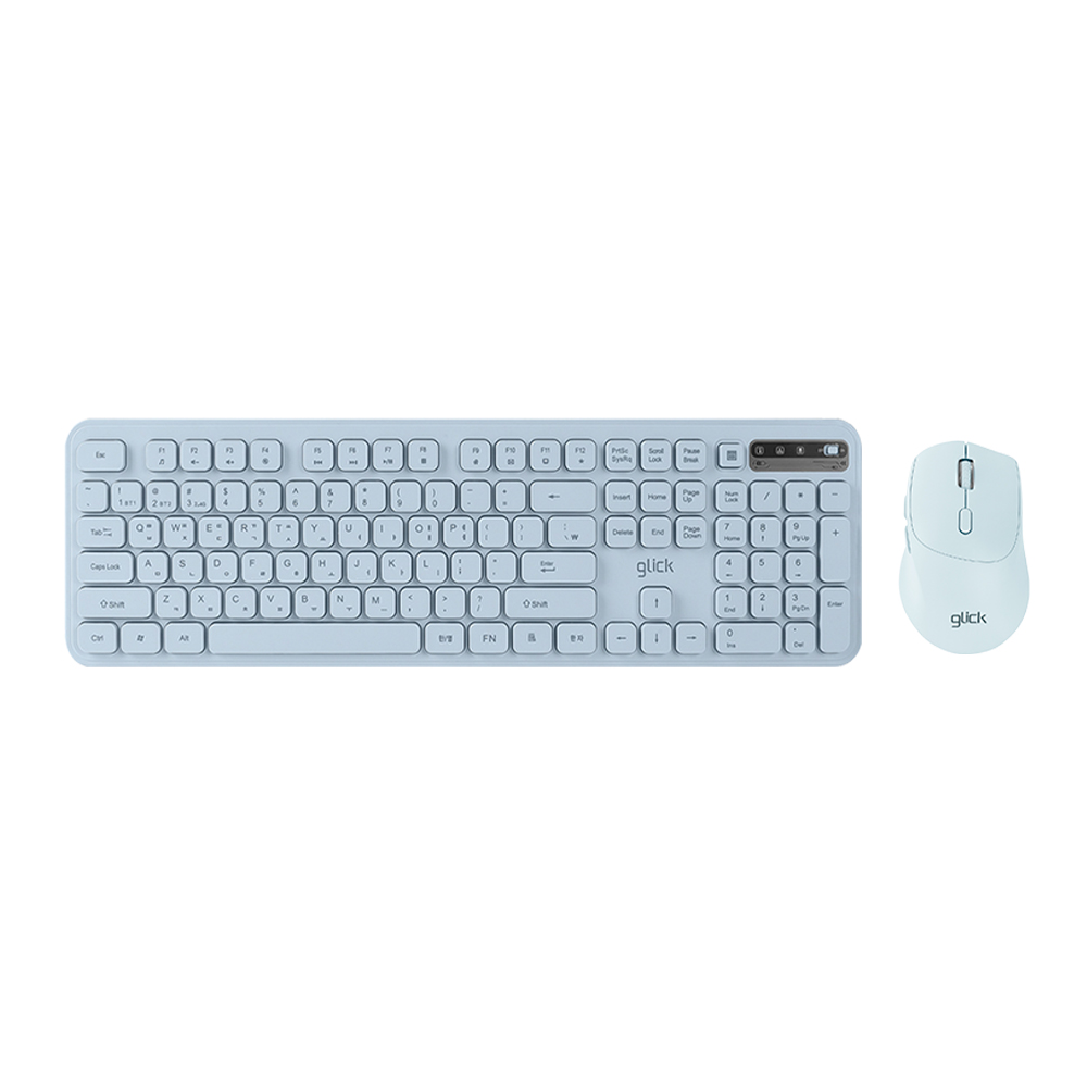 지클릭커 오피스프로 WMK730 인체공학 무소음 무선 블루투스 키보드 마우스 세트 화이트 - 상세 이미지 5