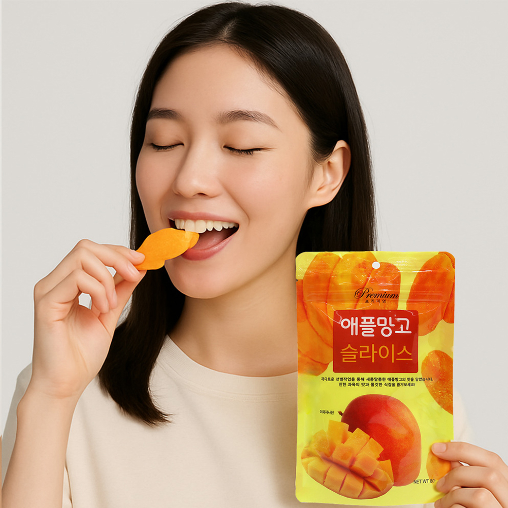 건망고 함량 95% 말랭이 베트남 말린 애플망고 슬라이스 80g, 10개 - 상세 이미지 2