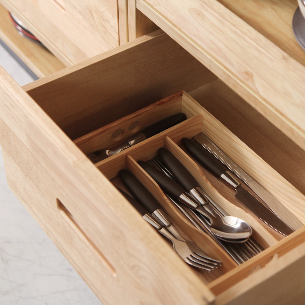 레티노 밥솥장 전자레인지 에어프라이어 밥솥레일 슬라이딩 선반 900x400x876mm, 2단, 멀바우