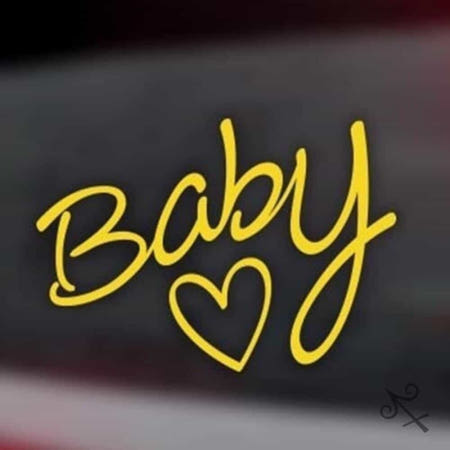 [컬러웨이브OEM]캔캔토토 자동차스티커 BABY하트 화이트 화이트시트지 안전운전스티커
