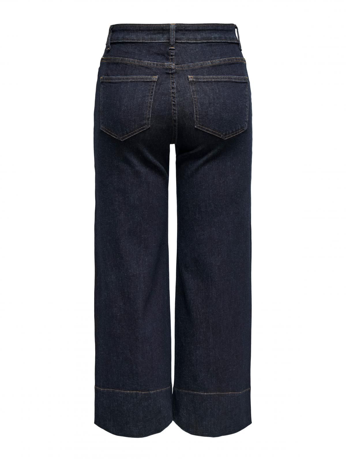 온리 빅사이즈 하이웨이스트 와이드핏 크롭진 15355318_2114 BLUE / DARK BLUE DENIM - 상세 이미지 4