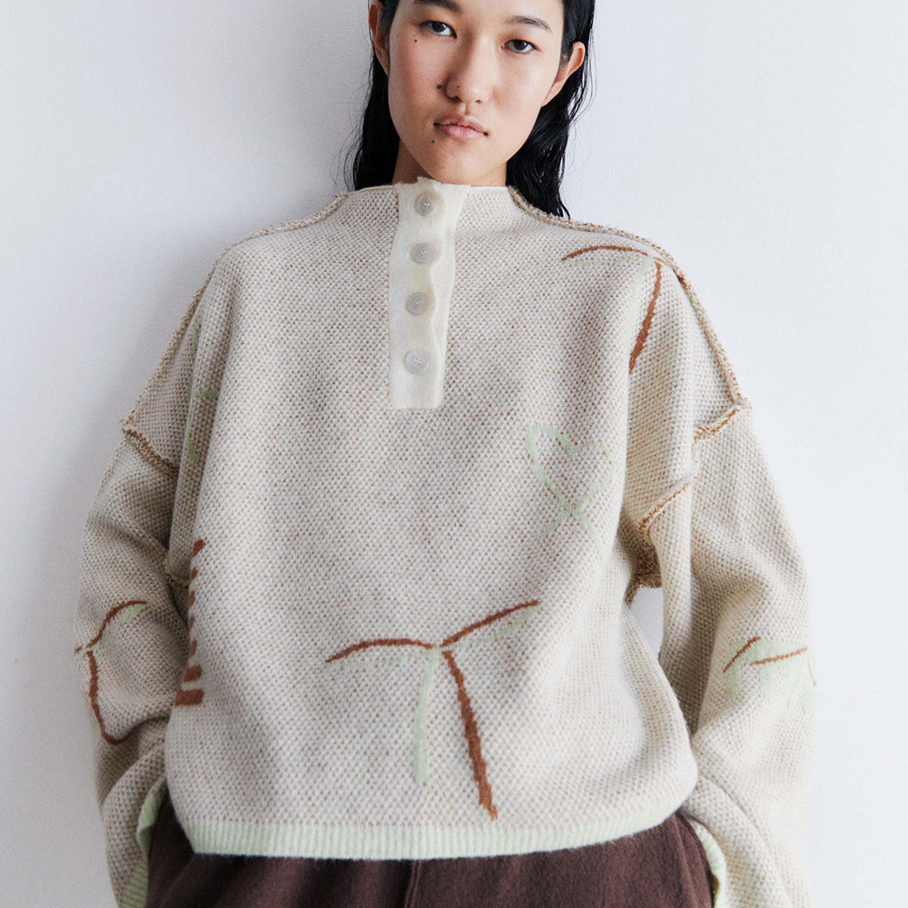 루스 여성 PENTE 자카드 스웨터 PENTE CHALK FW24PA08C - 상세 이미지 2