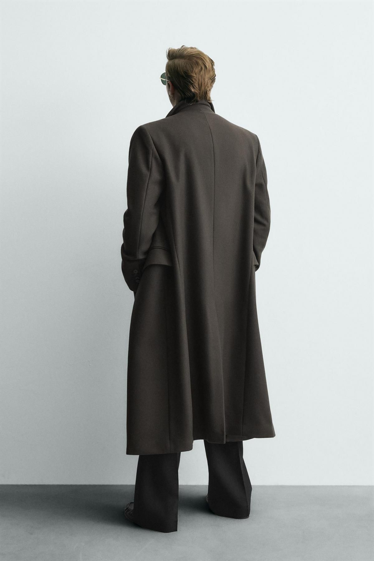 자라 이탈리안 울블렌드 더블 코트 9388/955 ANTHRACITE GREY - 상세 이미지 4