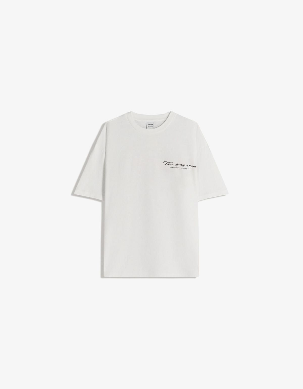 버쉬카 프린트 오버핏 반팔 티셔츠 화이트 8122/696 WHITE - 상세 이미지 3
