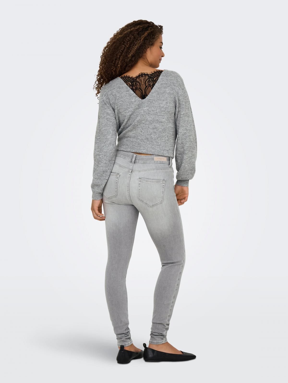 온리 그레이 미드웨이스트 스키니핏 데님 팬츠 15353696_2106 GREY / LIGHT GREY DENIM - 상세 이미지 2