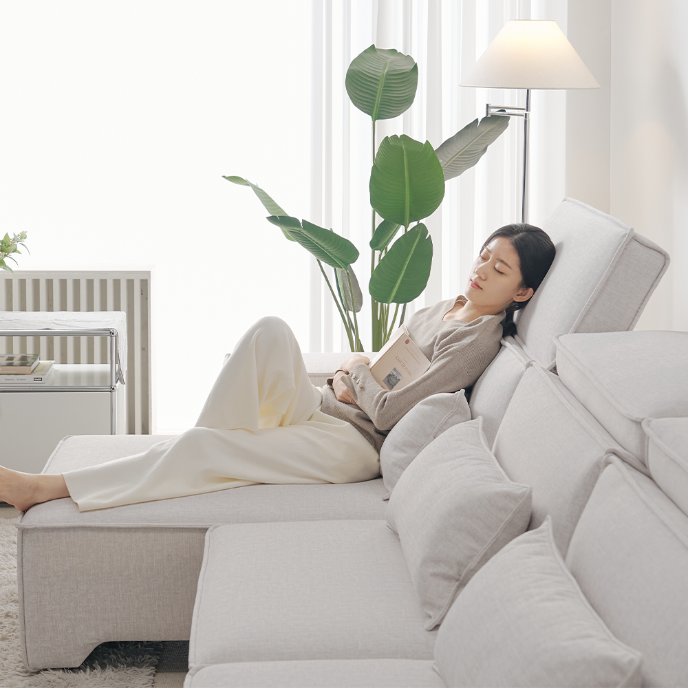 모덴 슬라이딩 무빙 소파 패브릭 리클라이너 모션쇼파 오프화이트, 3인용