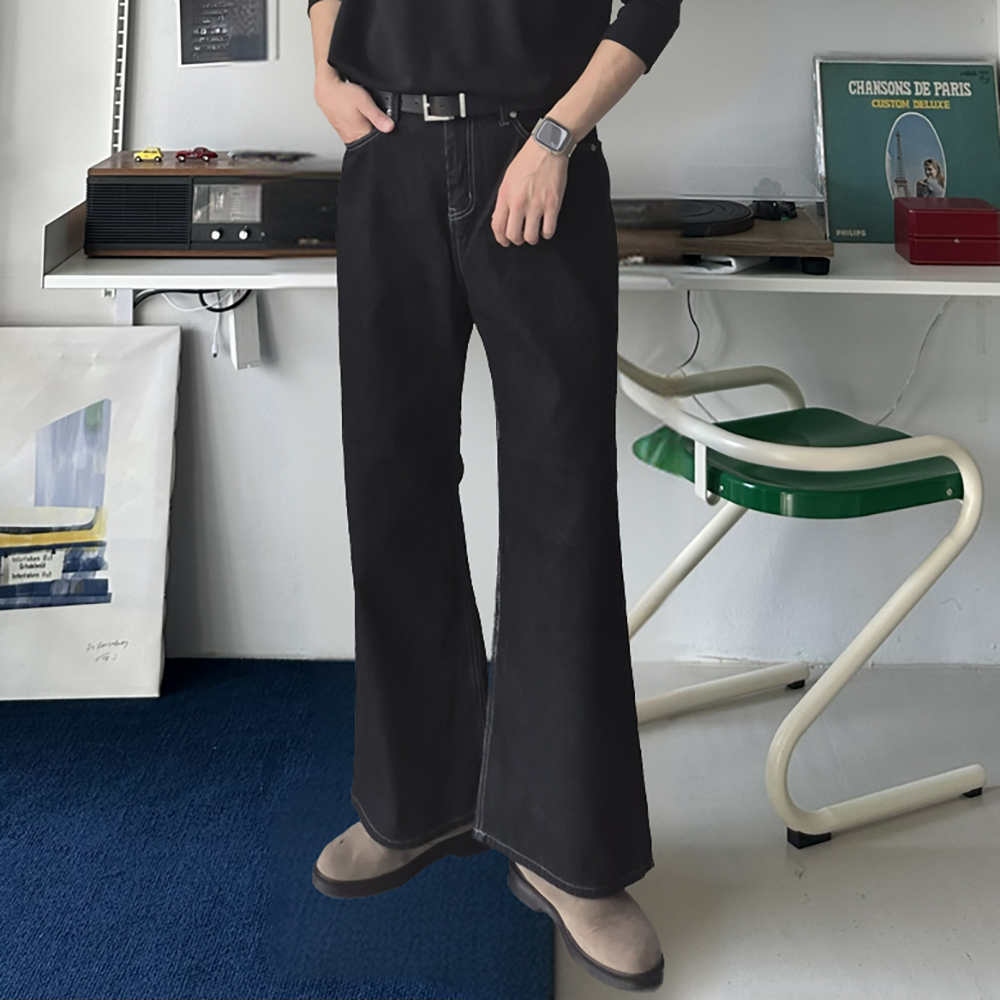 코듀로이 팬츠 남자 겨울바지 남자 부츠컷 바지 플레어 팬츠 - 메인 이미지