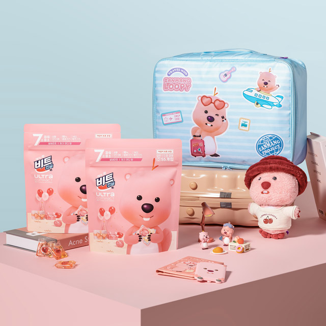 비트X잔망루피 울트라콤팩트 캡슐세제 55입 2개+트래블백 증정