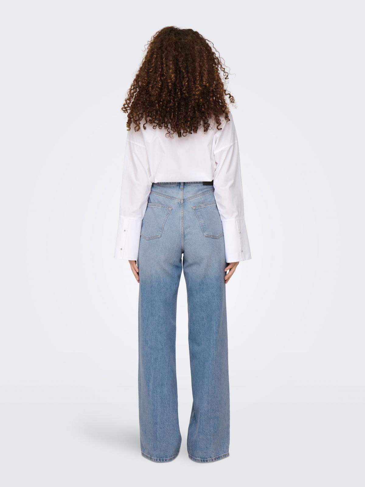 온리 하이웨이스트 데님 와이드핏 청바지 15327290_2115 BLUE / MEDIUM BLUE DENIM - 상세 이미지 2