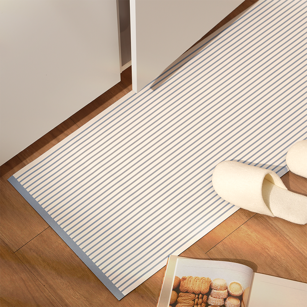 하루의공간 comfy 주방 매트 규조토 발매트 빨아쓰는 욕실 현관 블루, 45x180cm