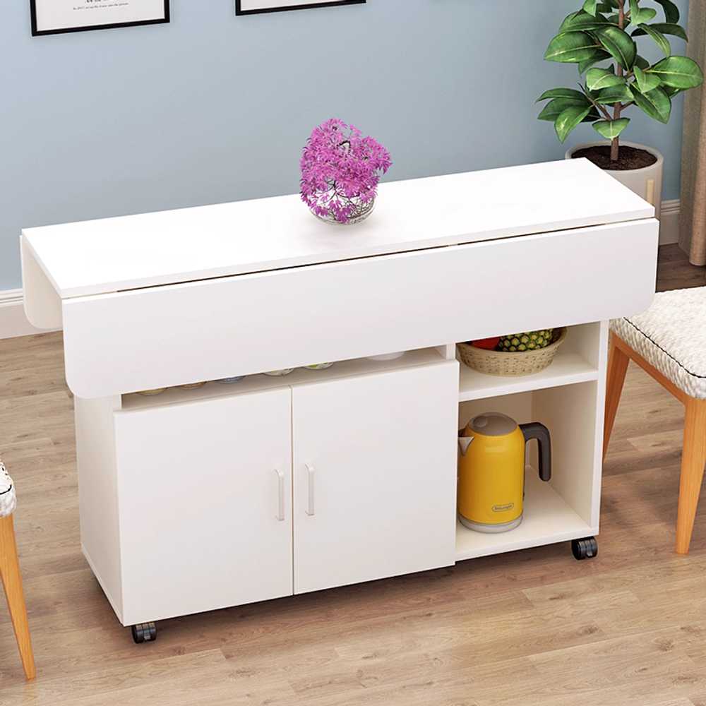 주방 접이 조리대 가정 사용 간단 펼침 편리 작업성 70x120cm 화이트 이미지 6