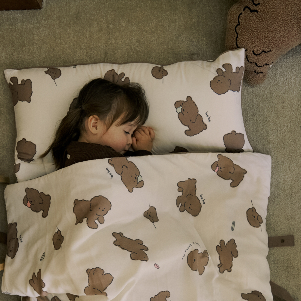 베베데코 올데이 일체형 어린이집 낮잠이불 듀라론 모달 듀얼 사계절 패드 블루밍래빗