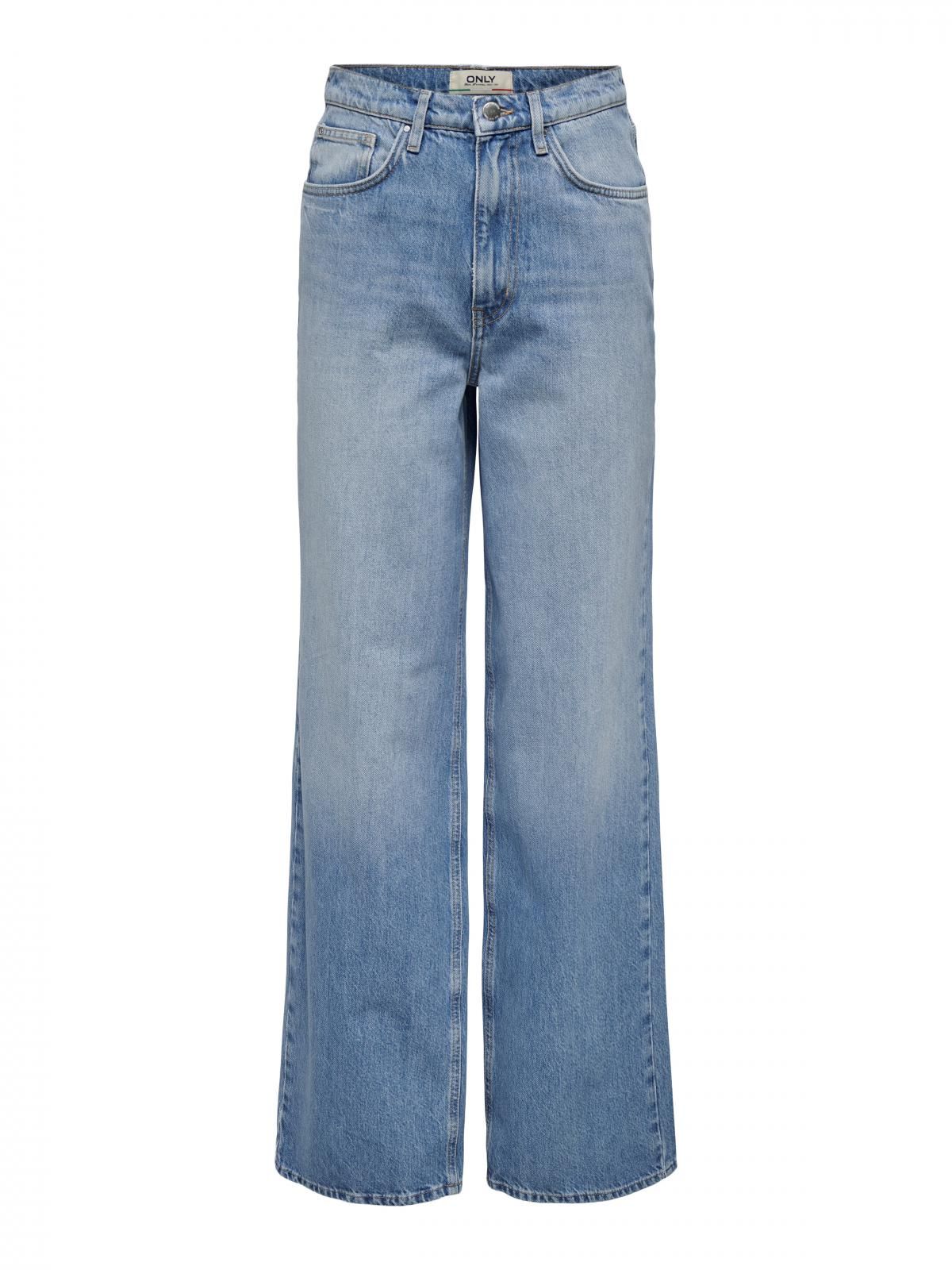 온리 하이웨이스트 데님 와이드핏 청바지 15327290_2115 BLUE / MEDIUM BLUE DENIM - 상세 이미지 3