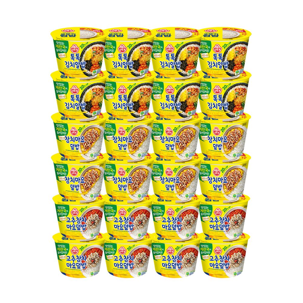 [슈퍼적립] [12+12] 오뚜기 컵밥 12개 2가지 맛 선택 (톡톡김치알밥 참치마요 치킨마요 진짬뽕밥 외) 제품 이미지