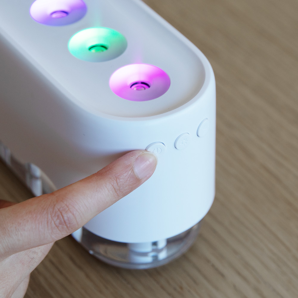 오아 뮤직씽크 미니 휴대용 초음파 가습기 사무실 책상 탁상용 듀얼 필터 음성인식 무드등